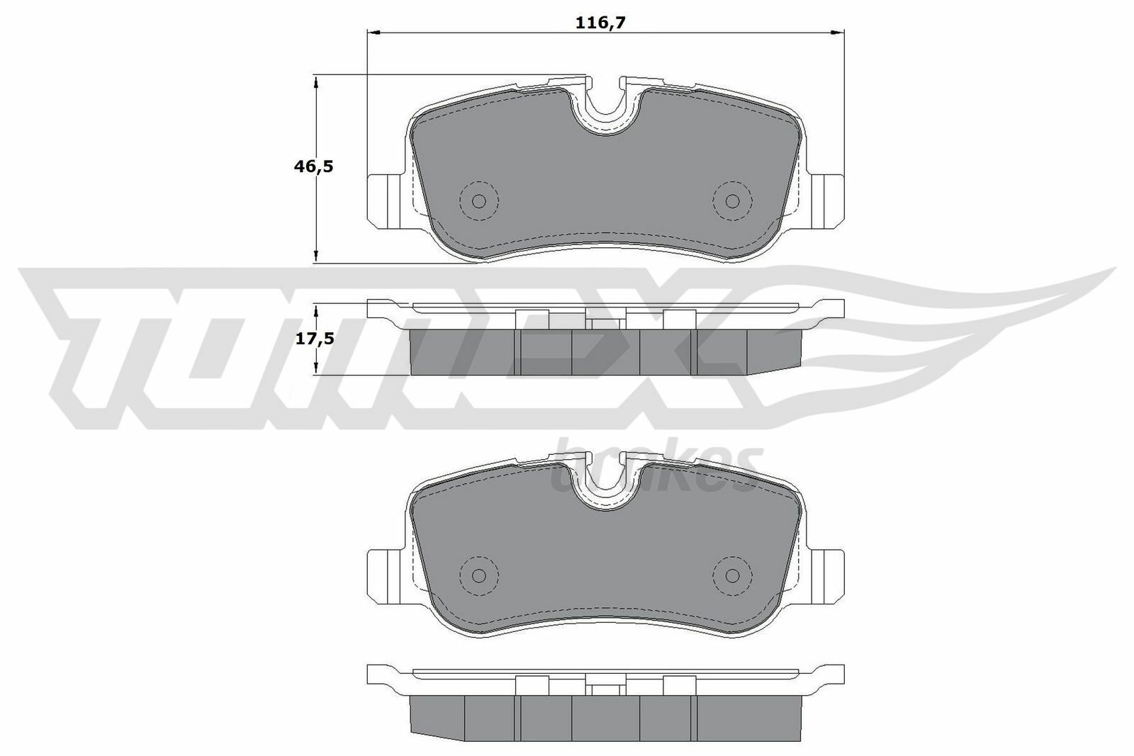 Sada brzdových destiček, kotoučová brzda TOMEX Brakes